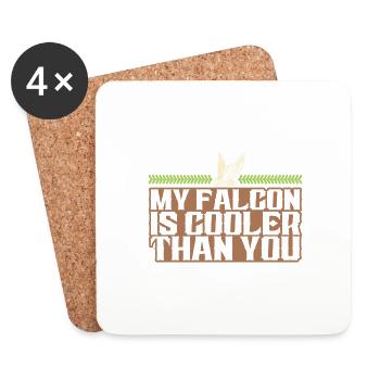 Dicton cool de la fauconnerie - Dessous de verre (lot de 4) - blanc - Devant
