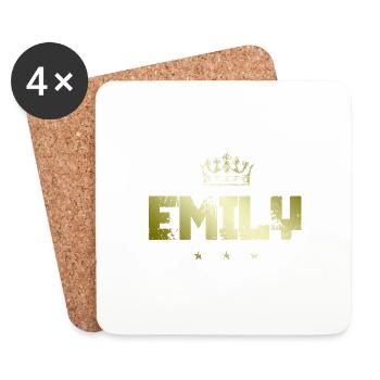 Emily - Dessous de verre (lot de 4) - blanc - Devant