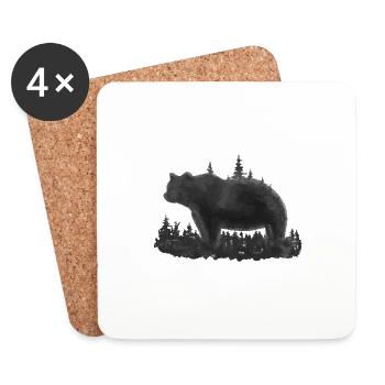 We share the forest with the animals. - Coasters (set of 4) - white - Front