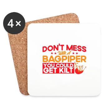 Bagpipes Scottish bagpipes Bagpipes - Coasters (set of 4) - white - Front