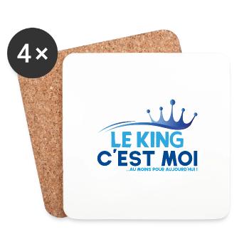 Fête des rois, Cadeau pour la fête des rois !! - Dessous de verre (lot de 4) - blanc - Devant