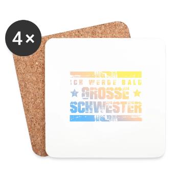 Je vais bientôt être une sœur - Dessous de verre (lot de 4) - blanc - Devant
