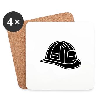 Firefighter's helmet - Coasters (set of 4) - white - Front