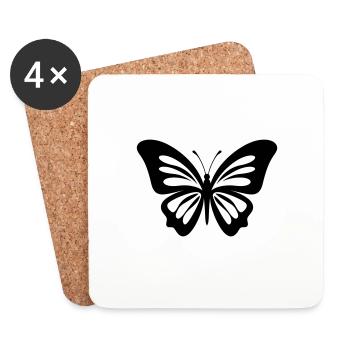 Papillon - Dessous de verre (lot de 4) - blanc - Devant