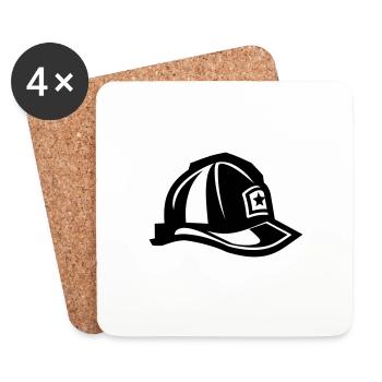 firefighter's helmet - Coasters (set of 4) - white - Front