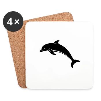 Dolphin - Coasters (set of 4) - white - Front
