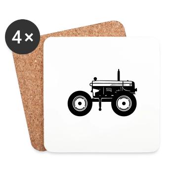 Tracteur - Dessous de verre (lot de 4) - blanc - Devant