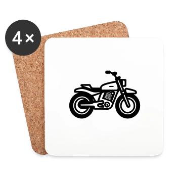 Motorcycle - Coasters (set of 4) - white - Front