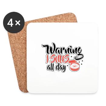 Snus sans fumée anti-fumeurs nicotiniques non-fumeurs - Dessous de verre (lot de 4) - blanc - Devant