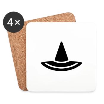 hat - Coasters (set of 4) - white - Front