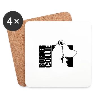 Border Collie Profile Dogs Dog Wilsigns - Coasters (set of 4) - white - Front