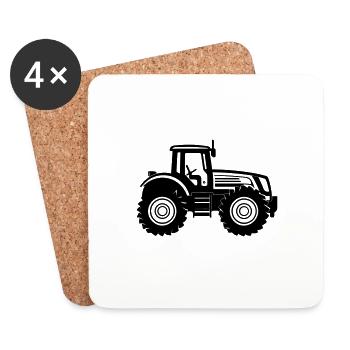 Traktor - Untersetzer (4er-Set) - Weiß - Vorne