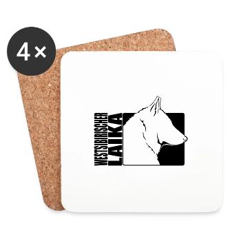 Sibérie occidentale Laika Profil Chiens Chien Wilsigns - Dessous de verre (lot de 4) - blanc - Devant