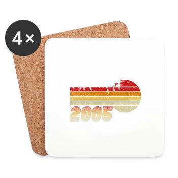 Millésime 2005 - Né 2005 - Année des Héros! - Dessous de verre (lot de 4) - blanc - Devant