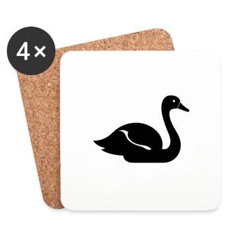 Cygne - Dessous de verre (lot de 4) - blanc - Devant