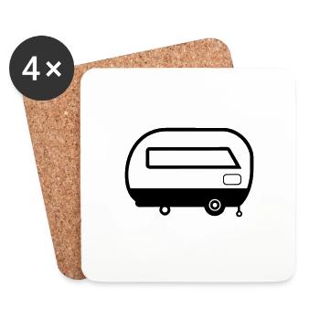 Small caravan - Coasters (set of 4) - white - Front