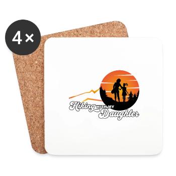 Randonner avec ma fille - wandern mit Tochter - Dessous de verre (lot de 4) - blanc - Devant