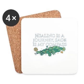 Healing Is A Journey Sage Is My Compass Smudge - Untersetzer (4er-Set) - Weiß - Vorne