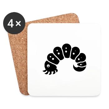 chenille - Dessous de verre (lot de 4) - blanc - Devant