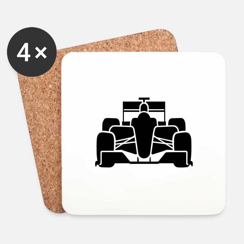 Rennwagen - Untersetzer (4er-Set) - Weiß