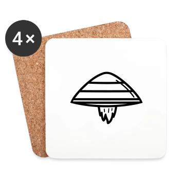 flying saucer - Coasters (set of 4) - white - Front
