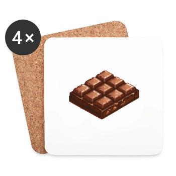 Schokolade Pixel Symbol - Untersetzer (4er-Set) - Weiß - Vorne