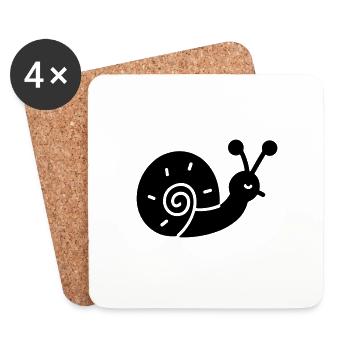 Snail - Coasters (set of 4) - white - Front