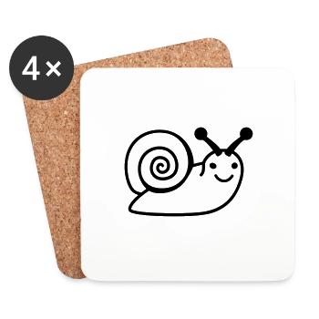 Schnecke - Untersetzer (4er-Set) - Weiß - Vorne