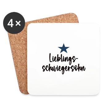 Lieblingsschwiegersohn Son In Law Schwiegersohn - Untersetzer (4er-Set) - Weiß - Vorne