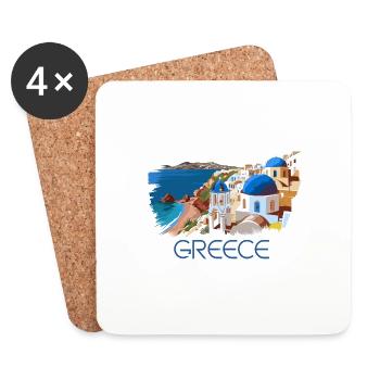 Griechenland Griechisch Ägäischen Ionischen Meer - Untersetzer (4er-Set) - Weiß - Vorne