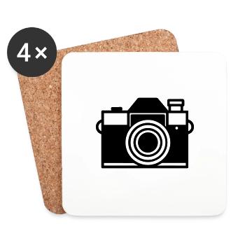 Appareil photo - Dessous de verre (lot de 4) - blanc - Devant