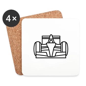 Race Car - Coasters (set of 4) - white - Front