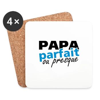 papa parfait ou presque - Dessous de verre (lot de 4) - blanc - Devant