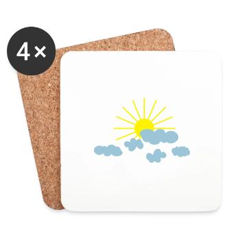soleil - Dessous de verre (lot de 4) - blanc - Devant