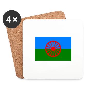 Roma Nation Flag -Big - Coasters (set of 4) - white - Front
