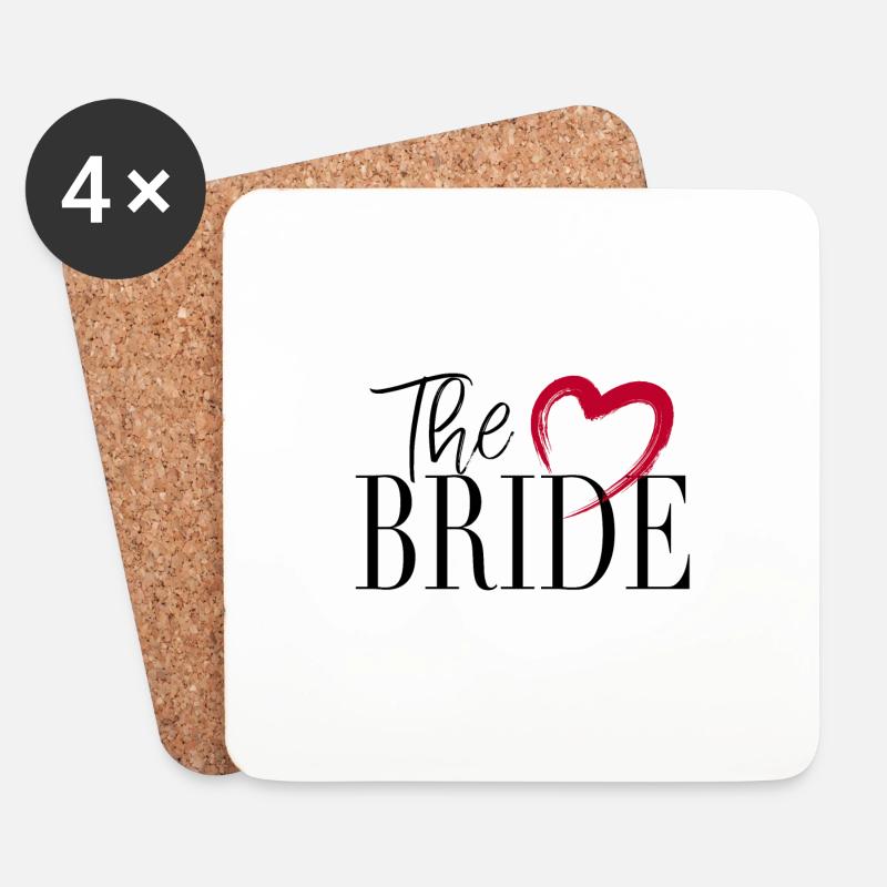 The Bride - Die Braut , Hochzeit Wedding Liebe - Untersetzer (4er-Set) - Weiß