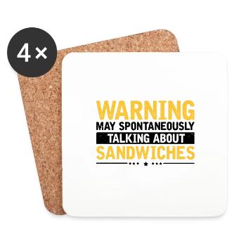 Day and Night Sandwich Food Gift FastFood - Coasters (set of 4) - white - Front