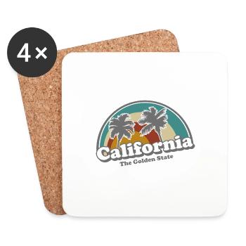 California Retro Surfer Rainbow vintage 70s - Coasters (set of 4) - white - Front