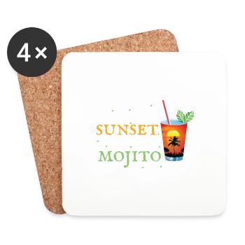 Little Sunset Swimmer Gift - Coasters (set of 4) - white - Front