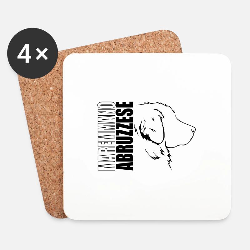 MAREMMANO ABRUZZESE Profil Hunde Hund Wilsigns - Untersetzer (4er-Set) - Weiß