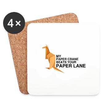 Japanese origami design and kirigami origami - Coasters (set of 4) - white - Front