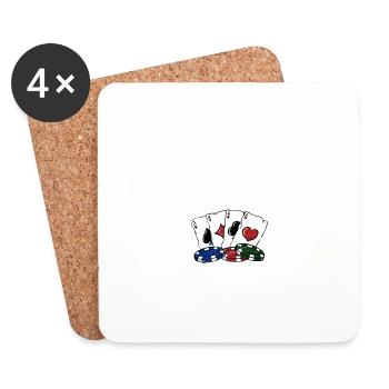 Cards Don't Feel Poker Joke Poker Player Pun - Untersetzer (4er-Set) - Weiß - Vorne