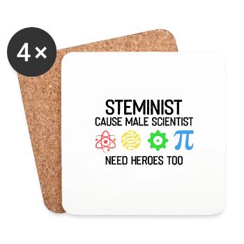 Professor Steminist Designs for Equality Stem - Coasters (set of 4) - white - Front
