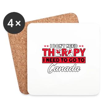 Drapeau canadien Cadeau racines canadiennes - Dessous de verre (lot de 4) - blanc - Devant
