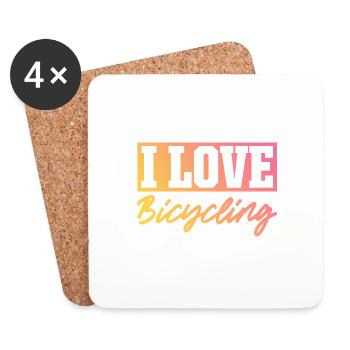 Ich Liebe Fahrradfahren - Untersetzer (4er-Set) - Weiß - Vorne