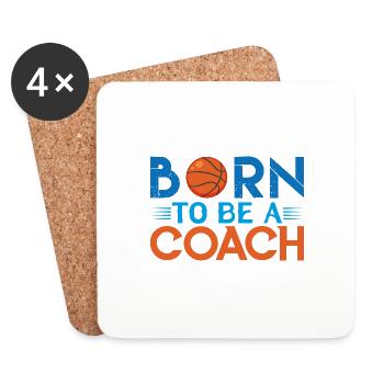 Coach Basketball | Cadeau coach Basketball Le Meil - Dessous de verre (lot de 4) - blanc - Devant