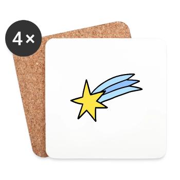 Sternschnuppe Motiv Design Selbst Gestalten Gesche - Untersetzer (4er-Set) - Weiß - Vorne