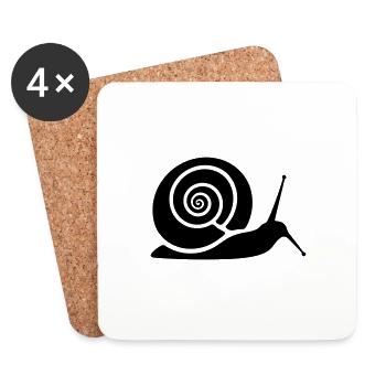 Schnecke - Untersetzer (4er-Set) - Weiß - Vorne