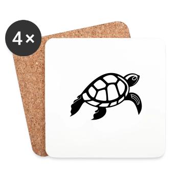 tortoise - Coasters (set of 4) - white - Front