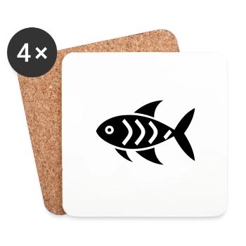 Fisch - Untersetzer (4er-Set) - Weiß - Vorne